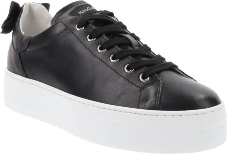 Nerogiardini Leren Dames Sneakers met Vetersluiting Black Dames