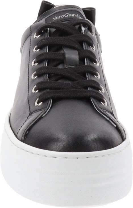 Nerogiardini Leren Dames Sneakers met Vetersluiting Black Dames