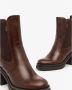 Nerogiardini Leren enkellaarsjes met elastische lussen Brown Dames - Thumbnail 4