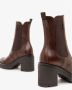 Nerogiardini Leren enkellaarsjes met elastische lussen Brown Dames - Thumbnail 5