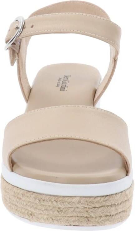 Nerogiardini Leren Gesp Sandalen Beige Dames