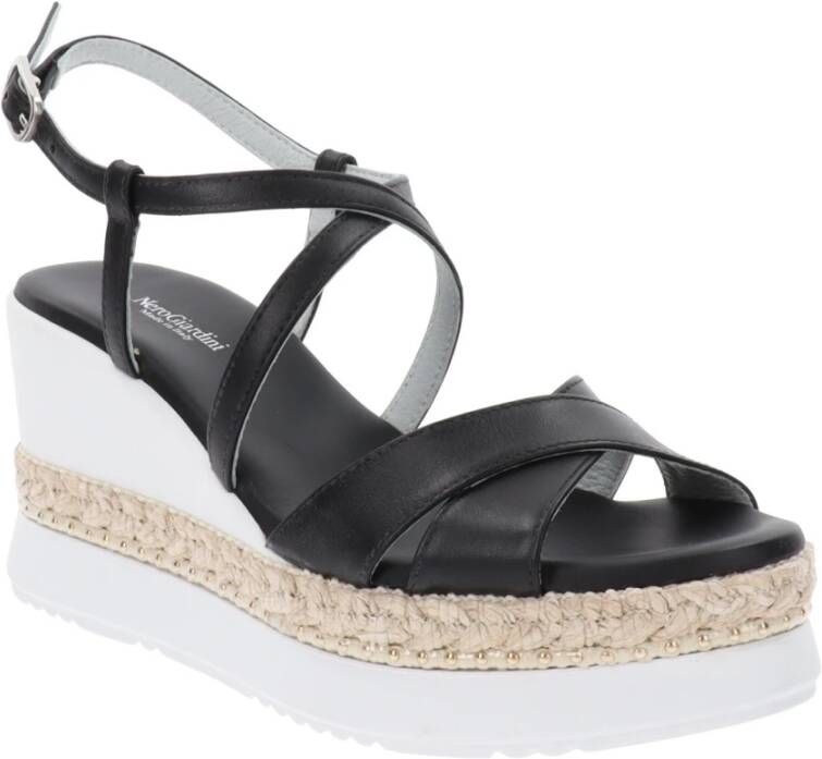 Nerogiardini Leren Gesp Sandalen Black Dames