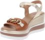 Nero Giardini 410530 Sandalen Met Sleehak Dames Cognac - Thumbnail 14