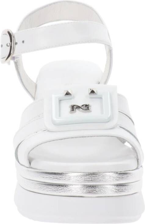 Nerogiardini Leren Gesp Sandalen White Dames