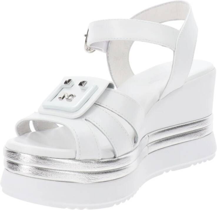 Nerogiardini Leren Gesp Sandalen White Dames