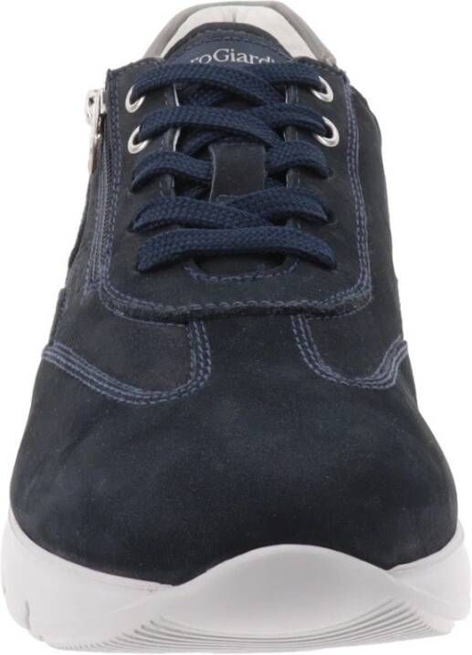 Nerogiardini Leren Heren Sneakers Elegant Comfortabel Blue Heren
