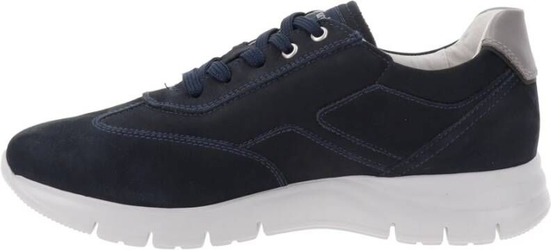 Nerogiardini Leren Heren Sneakers Elegant Comfortabel Blue Heren