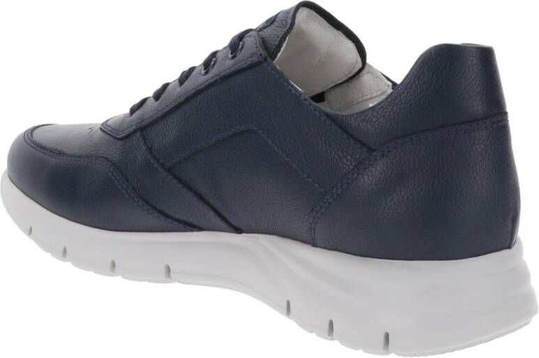 Nerogiardini Leren Heren Sneakers met Veters en Ritssluiting Blue Heren