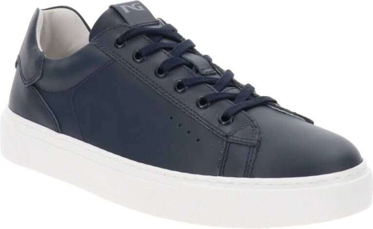 Nerogiardini Leren Heren Sneakers met Vetersluiting Blue Heren