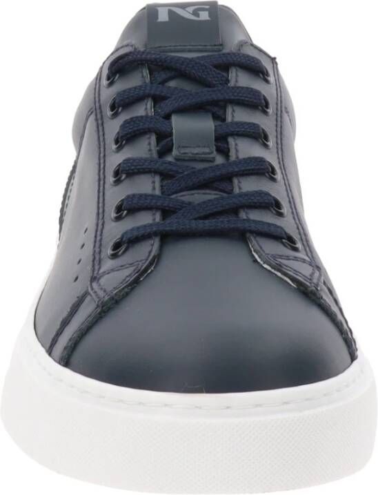 Nerogiardini Leren Heren Sneakers met Vetersluiting Blue Heren