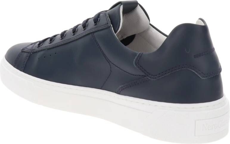 Nerogiardini Leren Heren Sneakers met Vetersluiting Blue Heren