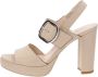 Nerogiardini Leren Hoge Hakken met Gesp Sluiting Beige Dames - Thumbnail 12
