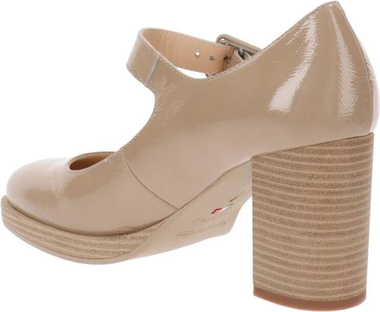 Nerogiardini Leren Hoge Hakken met Gesp Sluiting Beige Dames
