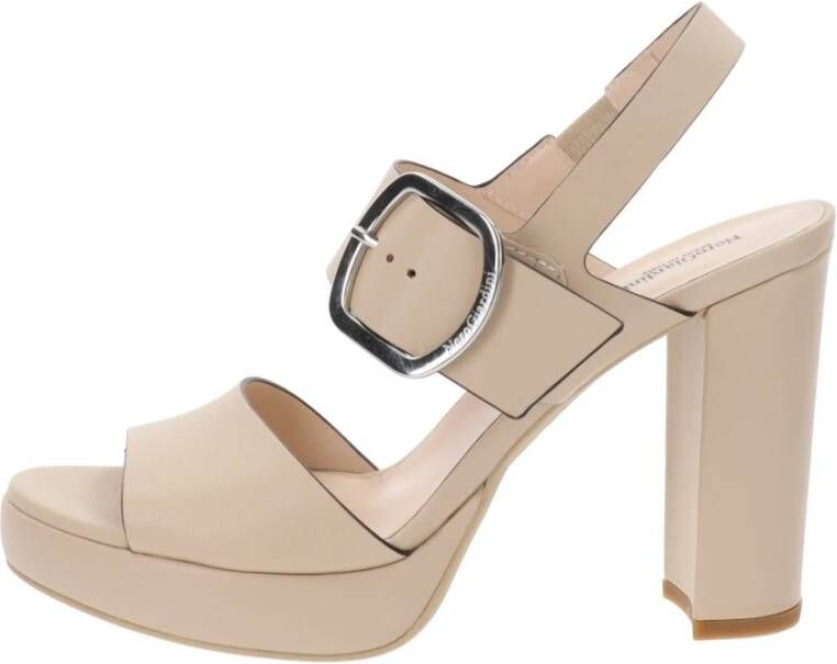 Nerogiardini Leren hoge hakken voor vrouwen Beige Dames