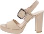 Nerogiardini Leren Hoge Hakken met Gesp Sluiting Beige Dames - Thumbnail 5