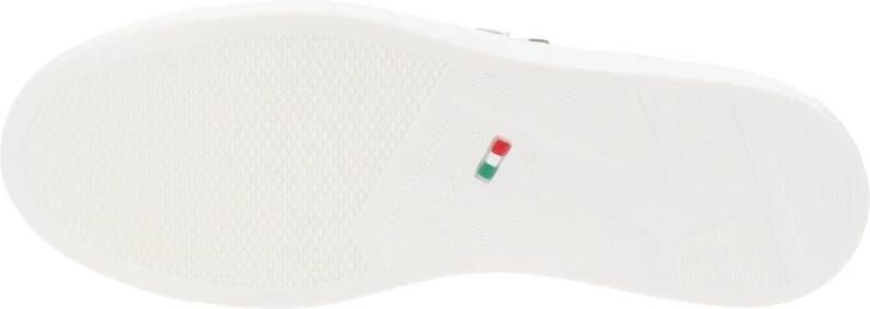 Nerogiardini Leren sneakers met vetersluiting en rits White Dames