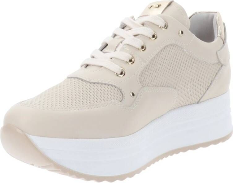 Nerogiardini Leren Veterschoenen voor Dames Beige Dames