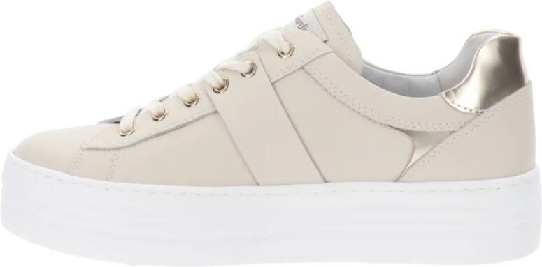 Nerogiardini Leren Veterschoenen voor Dames Beige Dames