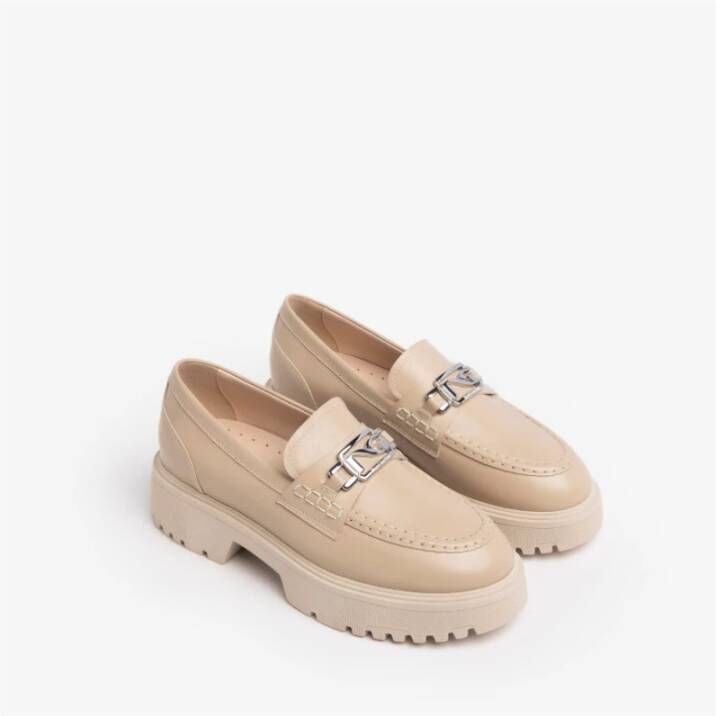 Nerogiardini Linnen loafers Beige Dames