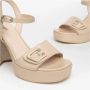 Nerogiardini Leren hoge hakken met gesp Beige Dames - Thumbnail 18