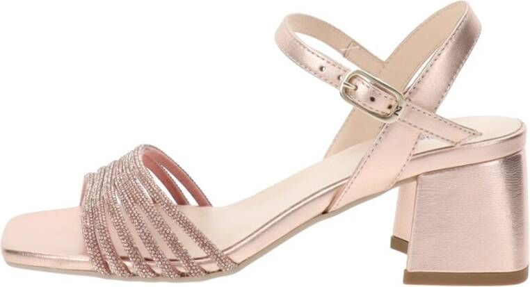 Nerogiardini Luxe Strass Sandalen voor speciale gelegenheden Beige Dames