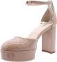 Nerogiardini Leren Hoge Hakken met Gesp Beige Dames - Thumbnail 8
