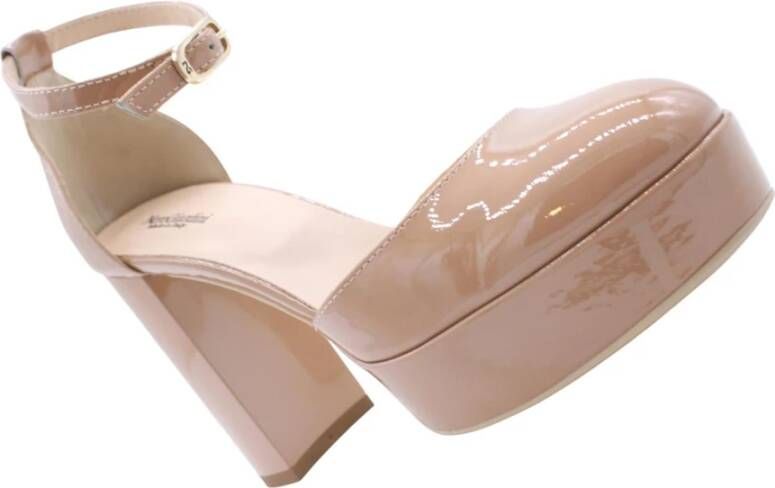 Nerogiardini Leren Hoge Hakken met Gesp Beige Dames - Foto 12