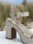 Nerogiardini Metallic Leren Sandalen met Blokhak - Thumbnail 2