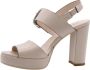 Nerogiardini Leren Hoge Hakken met Gesp Sluiting Beige Dames - Thumbnail 14