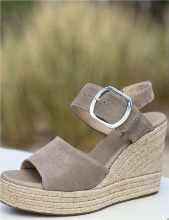 Nerogiardini Open-teen Sleehak Sandalen in Suède Leer