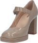 Nerogiardini Leren Hoge Hakken met Gesp Sluiting Beige Dames - Thumbnail 3