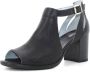 Nerogiardini Zwarte Leren Geperforeerde Sandalen Black Dames - Thumbnail 14