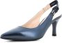 Nerogiardini Blauwe Gelamineerde Slingback Sandalen - Thumbnail 8