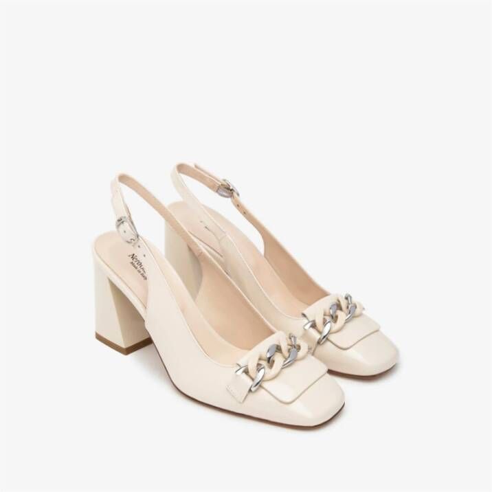 Nerogiardini Slingback Vernice Latte Sandalen Beige Dames