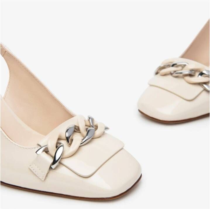 Nerogiardini Slingback Vernice Latte Sandalen Beige Dames