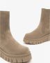Nerogiardini Platform Dames Enkellaarzen Zwart Beige Dames - Thumbnail 3