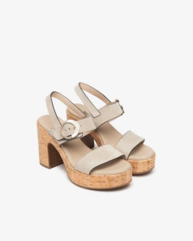 Nerogiardini Velour Marsala Sneakers Beige Dames