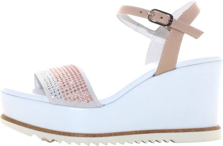 Nerogiardini Wig sandalen voor dames White Dames