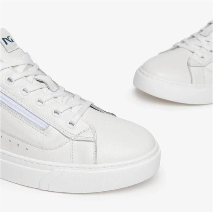 Nerogiardini Witte leren en suède sneakers White Heren