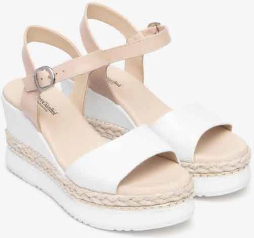 Nerogiardini Witte Leren Sandalen Stijlvol Ontwerp Multicolor Dames