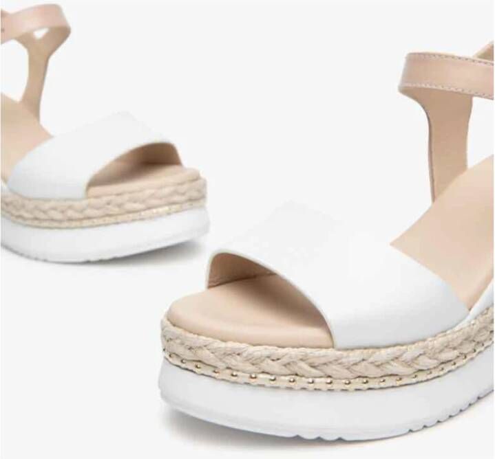 Nerogiardini Witte Leren Sandalen Stijlvol Ontwerp White Dames