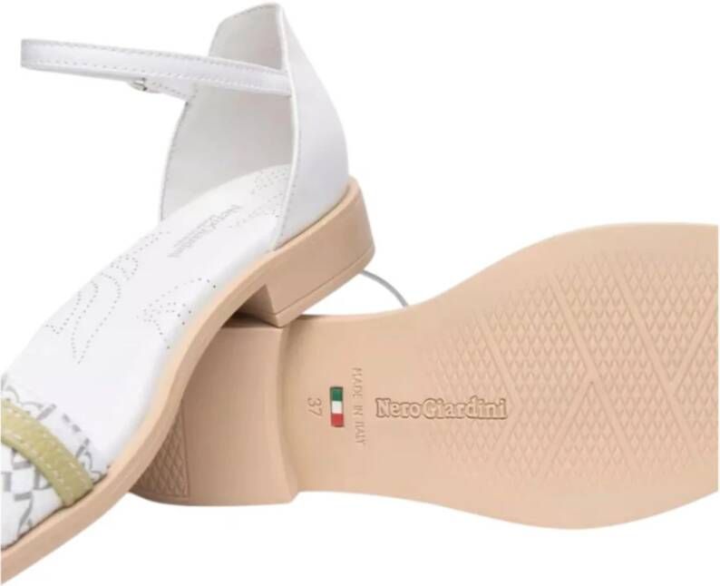 Nerogiardini Witte Platte Sandalen E513426D707