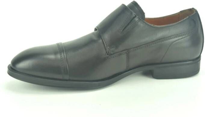 Nerogiardini Zwarte Geklede Loafers met 2 Gespen