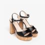 Nerogiardini Zwarte kurkzool sandaal Black Dames - Thumbnail 3