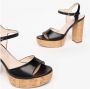 Nerogiardini Zwarte kurkzool sandaal Black Dames - Thumbnail 4