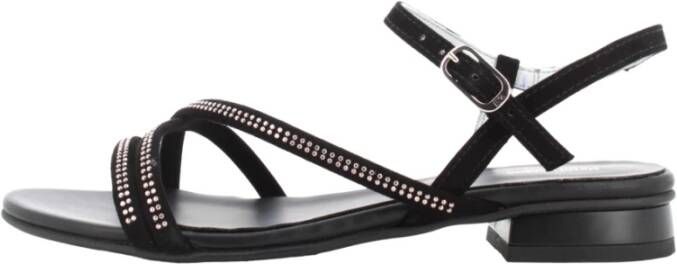 Nerogiardini Zwarte Lage Hak Sandalen voor Vrouwen Black Dames