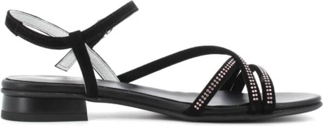 Nerogiardini Zwarte Lage Hak Sandalen voor Vrouwen Black Dames