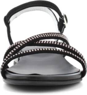 Nerogiardini Zwarte Lage Hak Sandalen voor Vrouwen Black Dames
