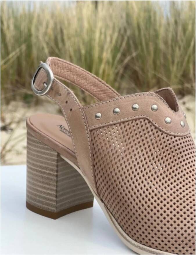 Nerogiardini Zwarte leren blokhak sandalen