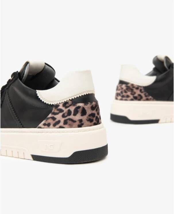 Nerogiardini Zwarte leren en suède damessneakers